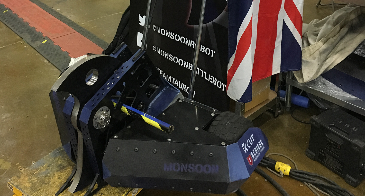 Monsoon in the pits at Battlebots