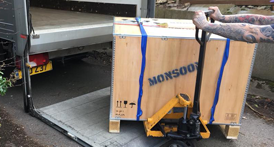 Monsoon being loaded up for shipping