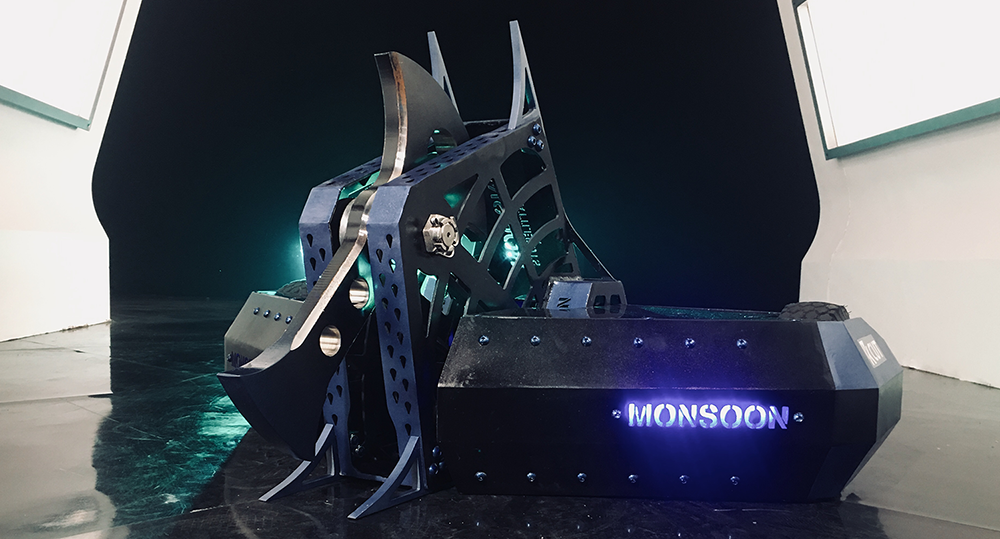 Monsoon in the tunnel at Battlebots